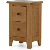 Burford 2 Drawer Narrow Bedside Cabinet - Oak
