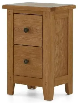 Burford 2 Drawer Narrow Bedside Cabinet - Oak