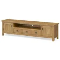 Burford 210cm TV Unit - Hand Waxed, Oak