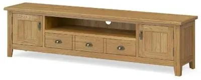 Burford 210cm TV Unit - Hand Waxed, Oak image