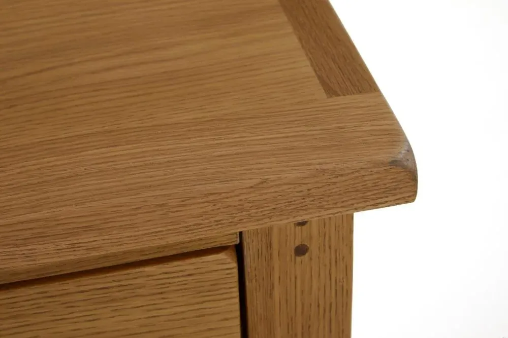 Burford 3 Drawer Bedside Cabinet - Hand Waxed, Oak