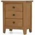 Burford 3 Drawer Bedside Cabinet - Hand Waxed, Oak