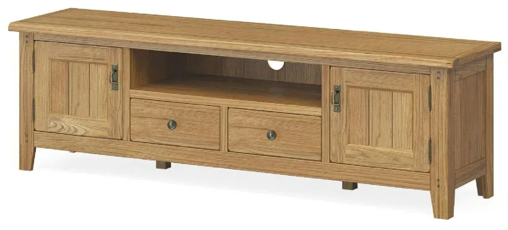 Burford Oak 180cm TV Unit - Hand Waxed
