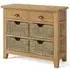 Burford Oak 2 Drawer Console Table with Basket - Hand Waxed