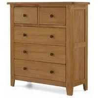 Burford Oak 2+3 Drawer Chest - Hand Waxed