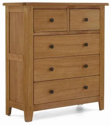 Burford Oak 2+3 Drawer Chest - Hand Waxed