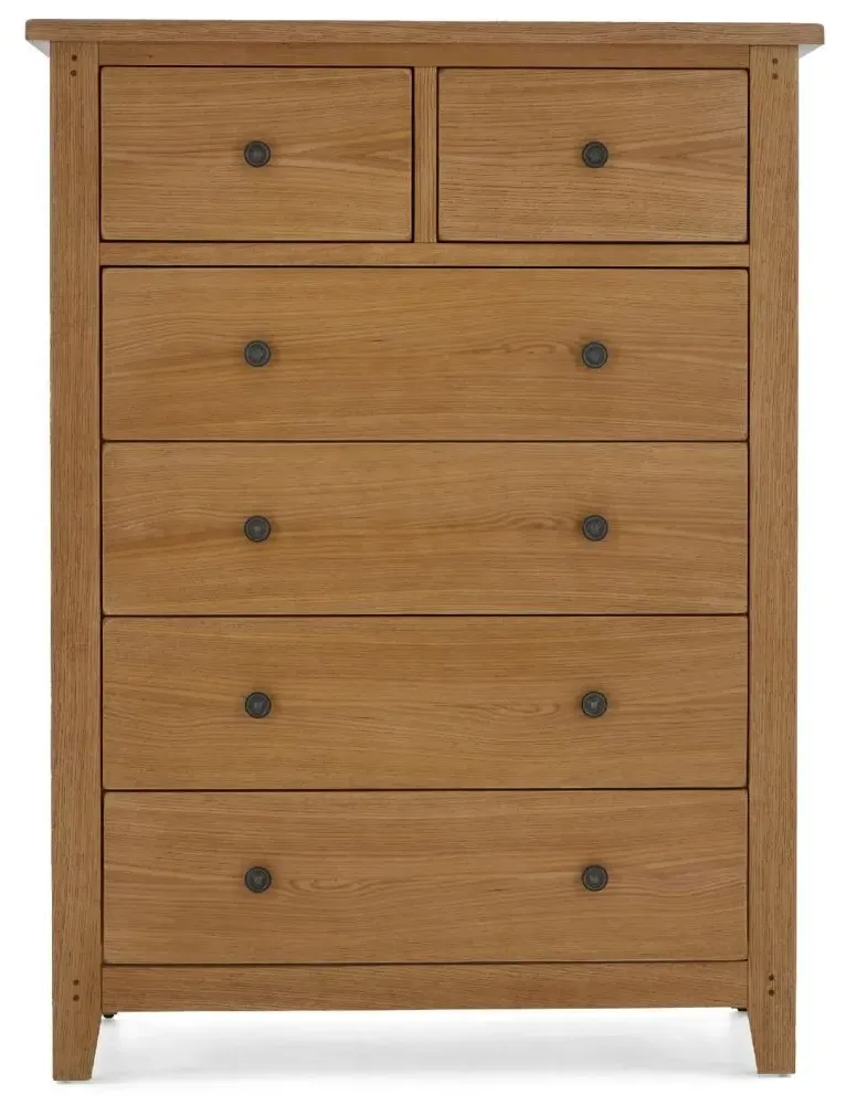 Burford Oak 2+4 Drawer Chest - Hand Waxed
