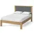 Burford Oak Bed Frame with Upholstered Headboard - Hand Waxed