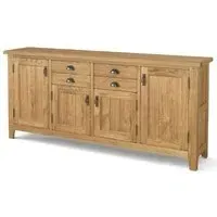 Burford Oak Large 4 Door Sideboard - Hand Waxed