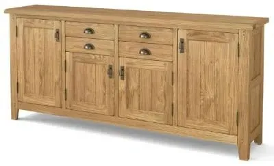 Burford Oak Large 4 Door Sideboard - Hand Waxed image