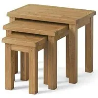 Burford Oak Nest of 3 Tables - Hand Waxed