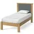 Burford Oak Single Bed with Upholstered Headboard - Hand Waxed