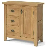 Burford Oak Small 1 Door Sideboard - Hand Waxed
