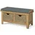 Burford Oak Storage Bench with Basket - Hand Waxed