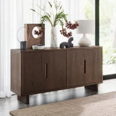 California 4 Door Large Sideboard - Dark Oak