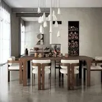 California 6 Seater Dining Table - Dark Oak