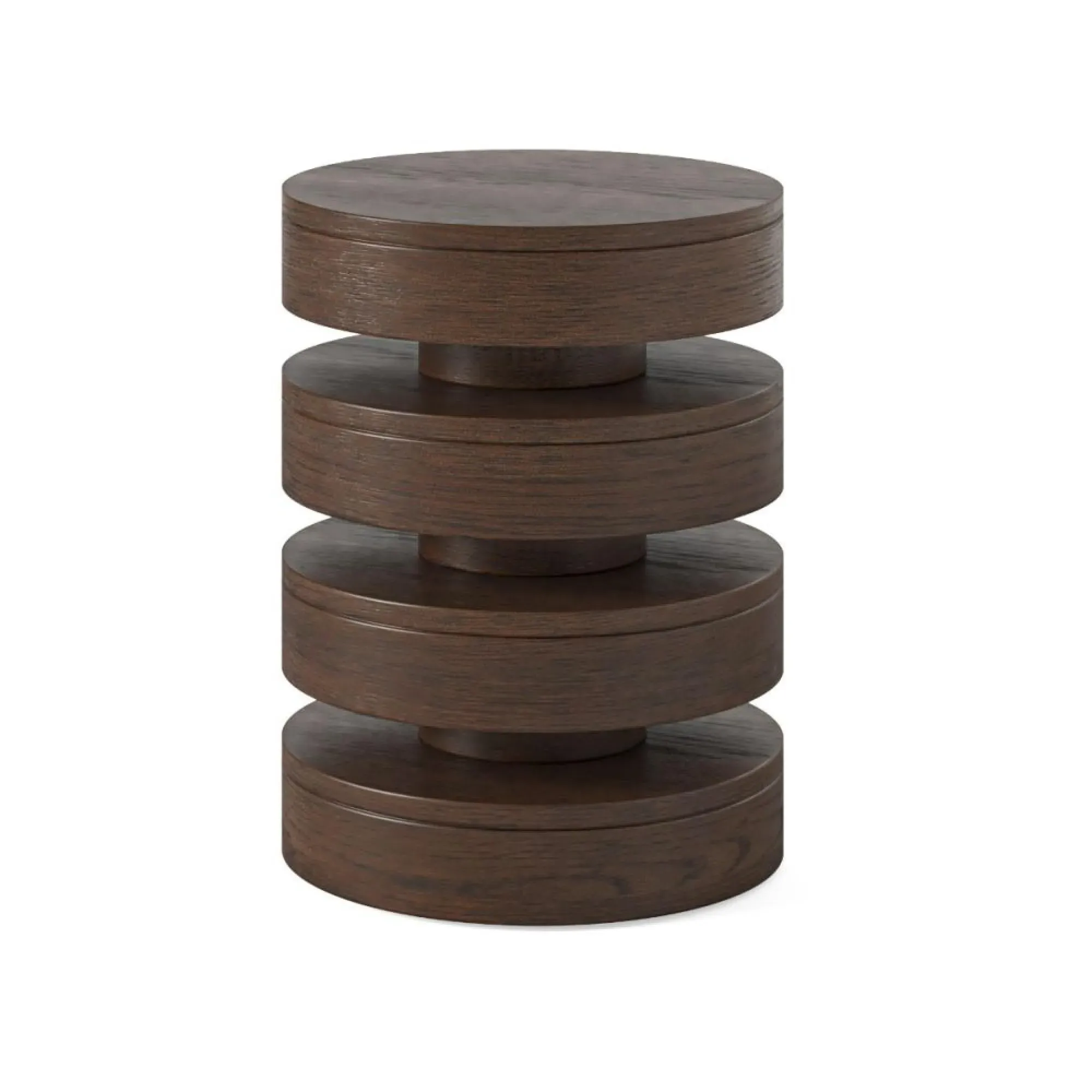 California Bobbin Round Side Table - Dark Oak