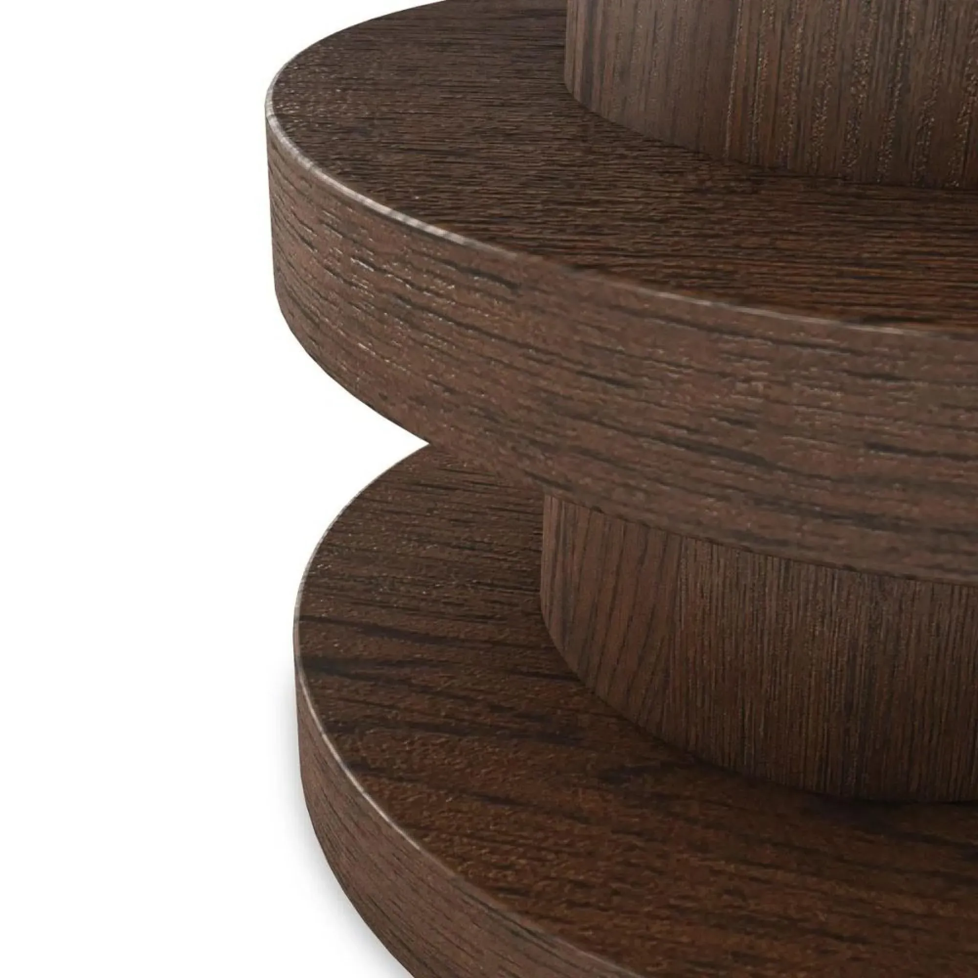 California Bobbin Round Side Table - Dark Oak