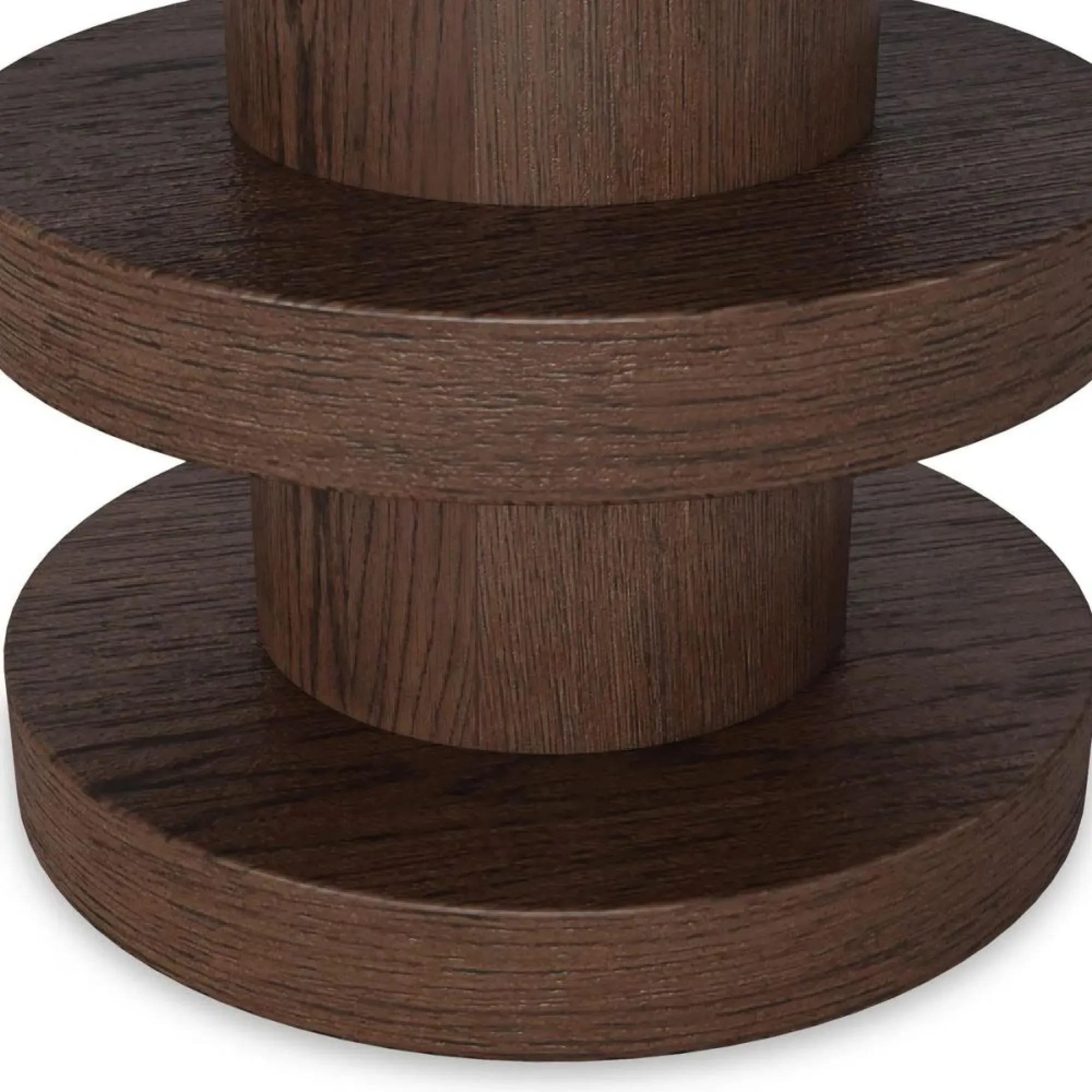 California Bobbin Round Side Table - Dark Oak
