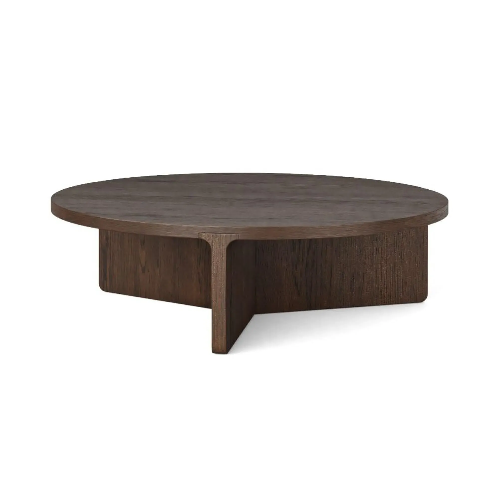 California Large Round Coffee Table - Dark Oak
