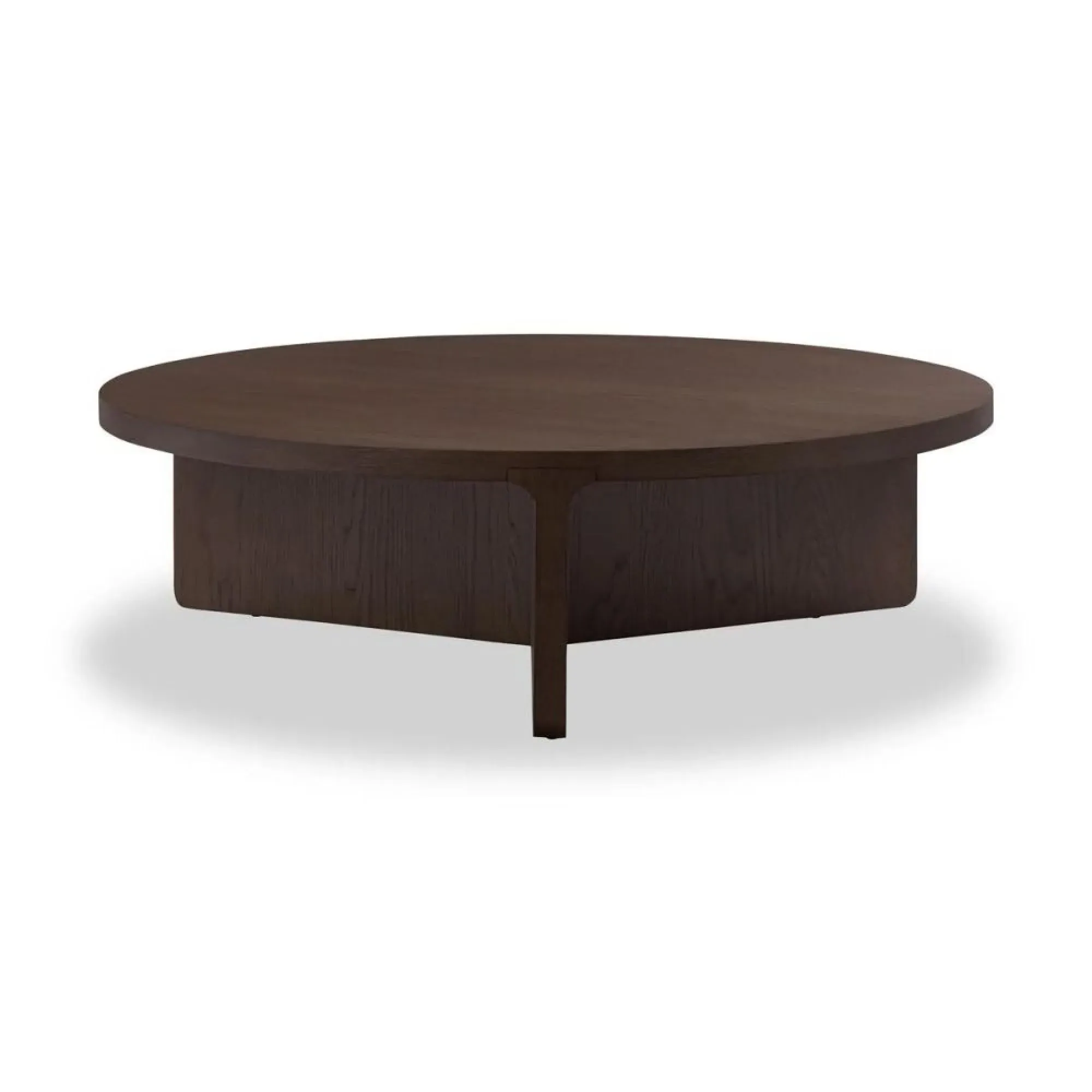 California Large Round Coffee Table - Dark Oak