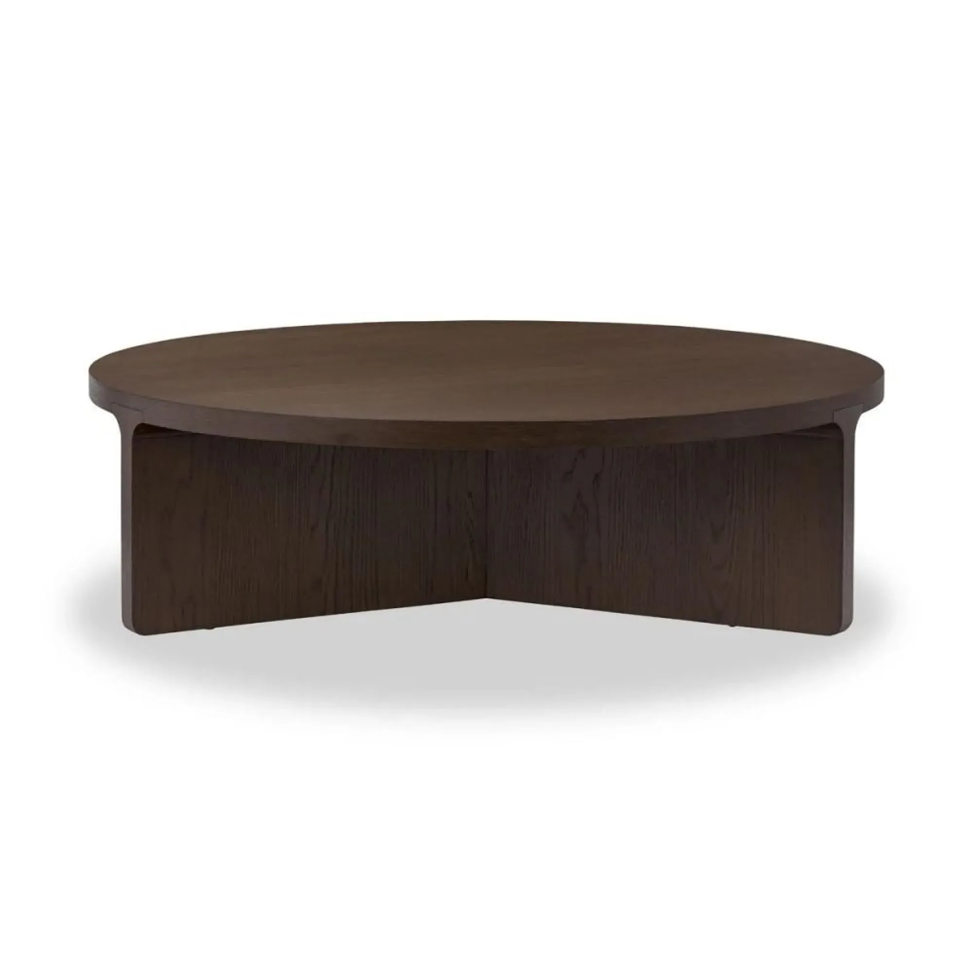 California Large Round Coffee Table - Dark Oak