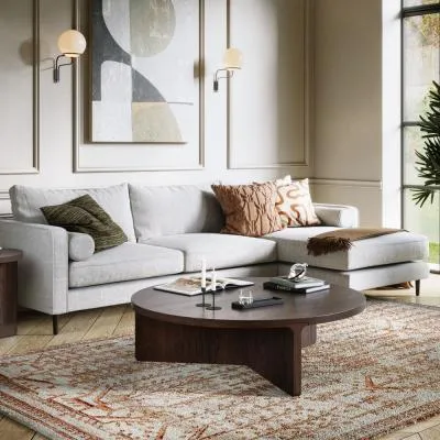 California Large Round Coffee Table - Dark Oak