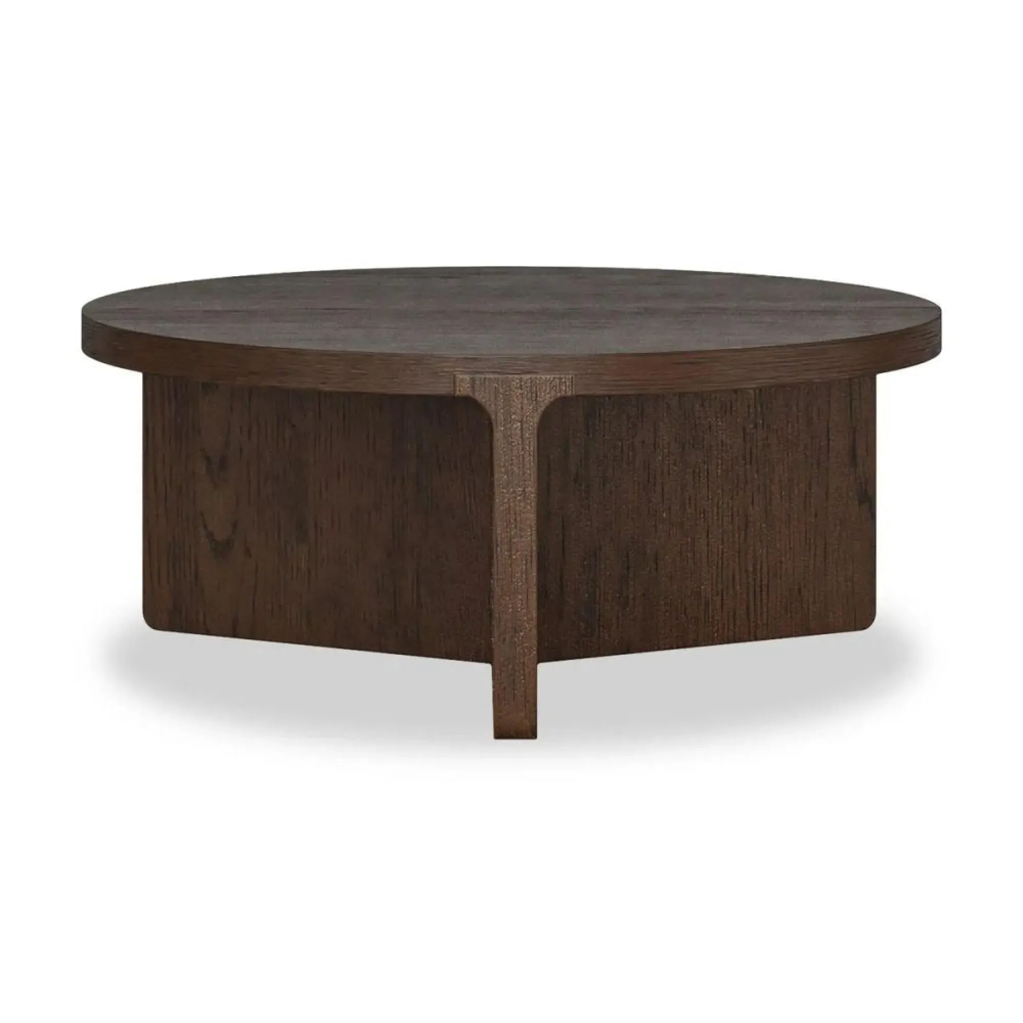 California Round Coffee Table - Dark Oak