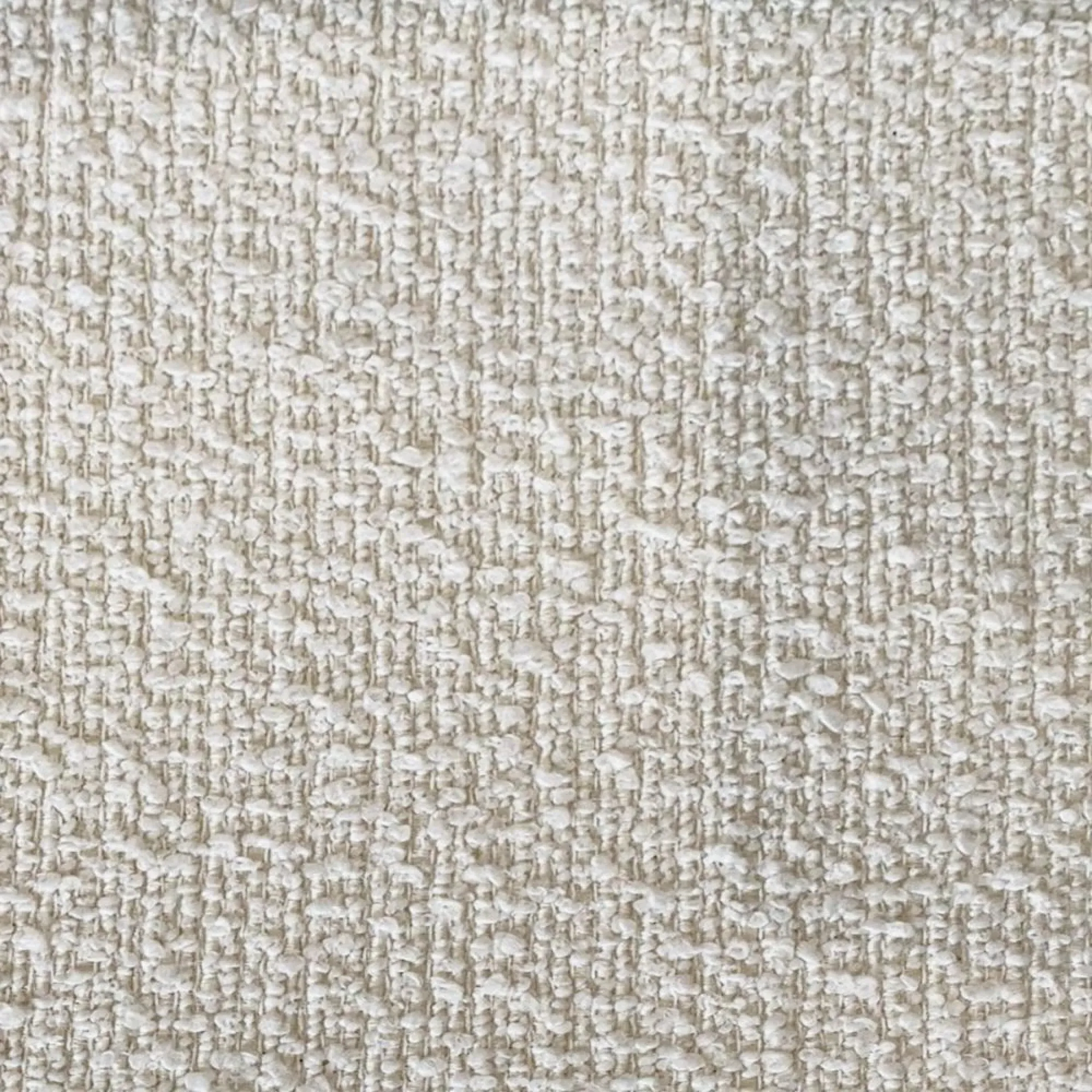 California Round Footstool - Cream, Boucle