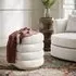 California Round Footstool - Cream, Boucle