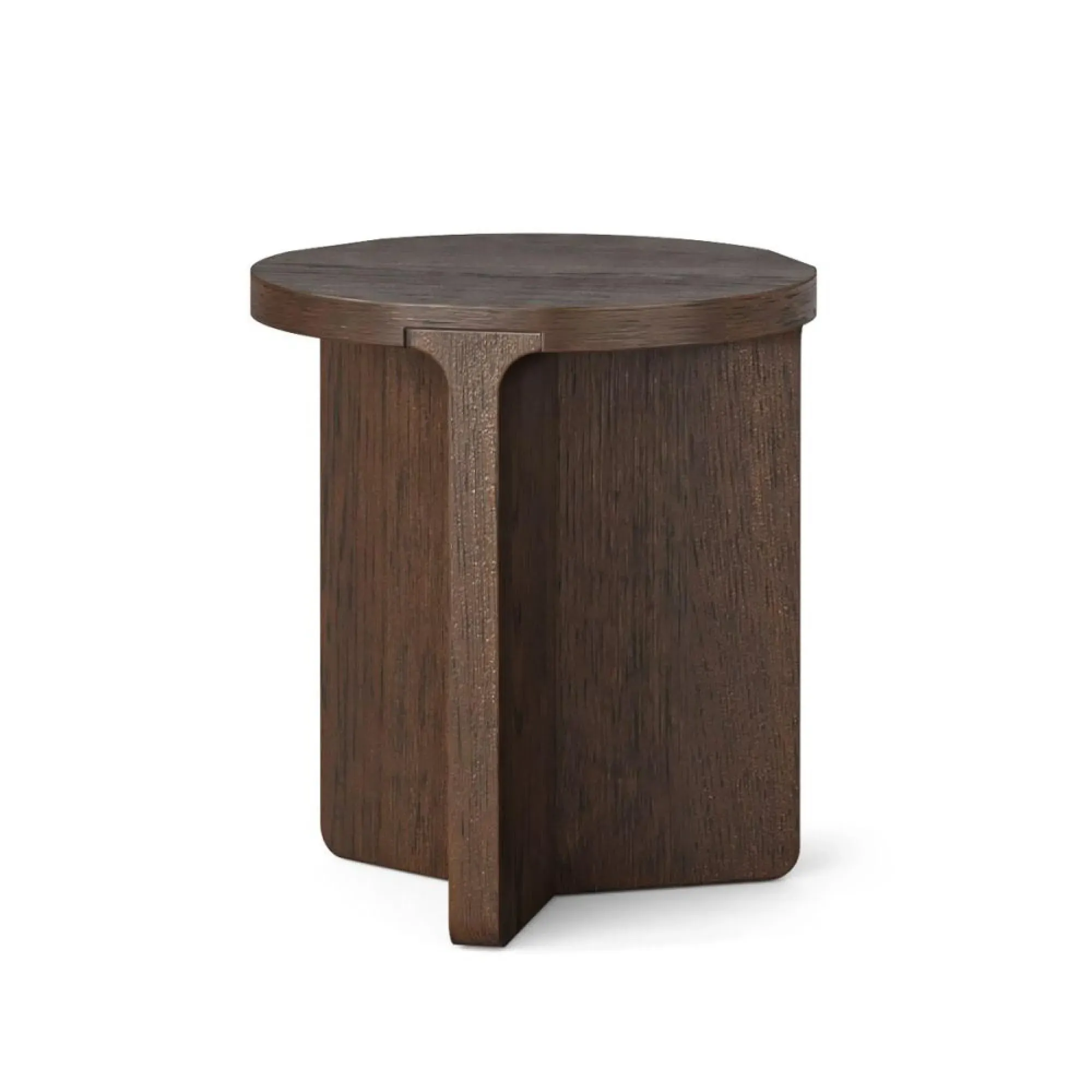 California Round Side Table - Dark Oak