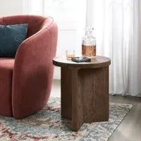 California Round Side Table - Dark Oak