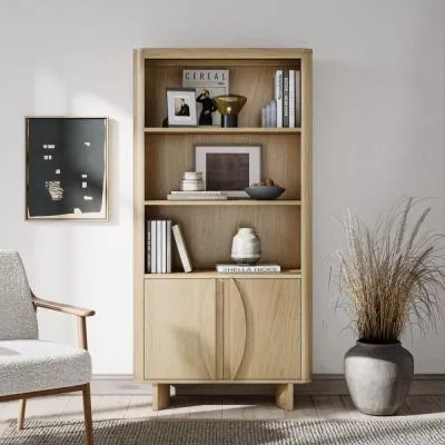 Cara Oak 2 Door Display Cabinet image