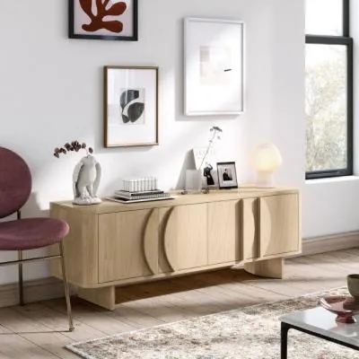 Cara Oak TV Unit with Storage - Oak image