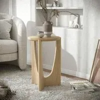 Cara Round Side Table - Oak
