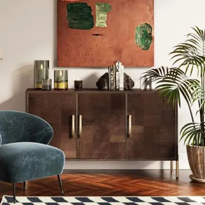 Gambit 3 Door Large Sideboard - Dark Brown