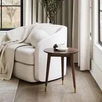 Gambit Round Side Table - Dark Brown