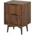 Harley 2 Drawer Narrow Bedside Cabinet - Walnut