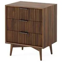 Harley 3 Drawer Bedside Cabinet - Walnut