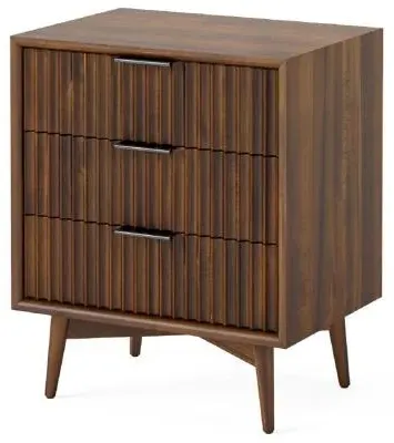 Harley 3 Drawer Bedside Cabinet - Walnut