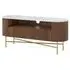 Harvard 120cm Fluted Curved TV Unit - Walnut, Marble