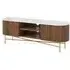 Harvard 150cm Fluted Curved TV Unit - Walnut, Marble