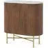 Harvard Mini 2 Door Fluted Curved Sideboard - Walnut, Marble