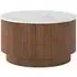 Harvard Round Fluted Coffee Table with Storage - Walnut