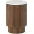 Harvard Round Fluted Side Table - Walnut, Marble