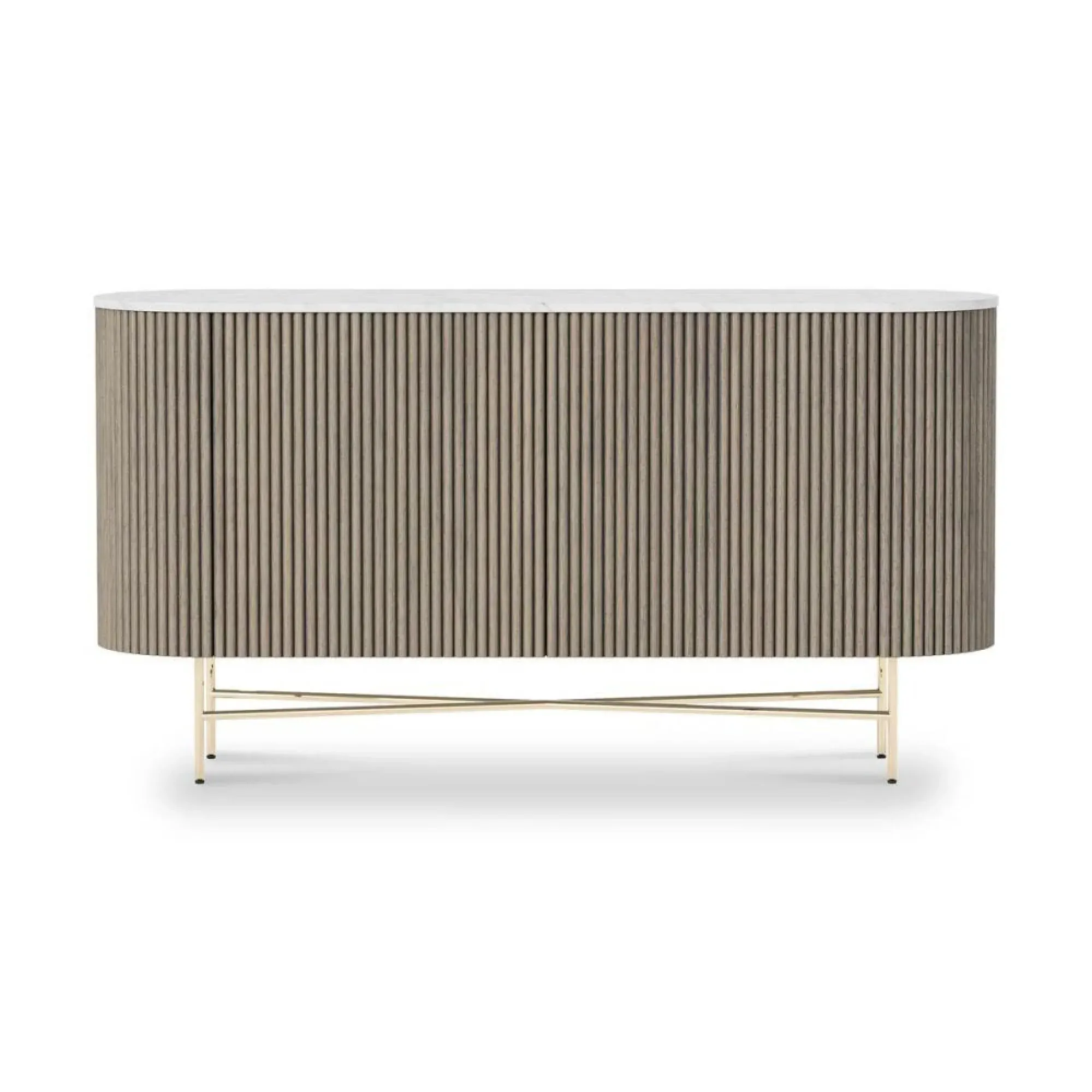 Isabella 145cm Fluted Curved Sideboard with Storage - Grey