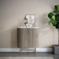 Isabella Mini 2 Door Fluted Curved Sideboard - Grey