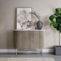 Isabella Small 2 Door Fluted Curved Sideboard - Grey