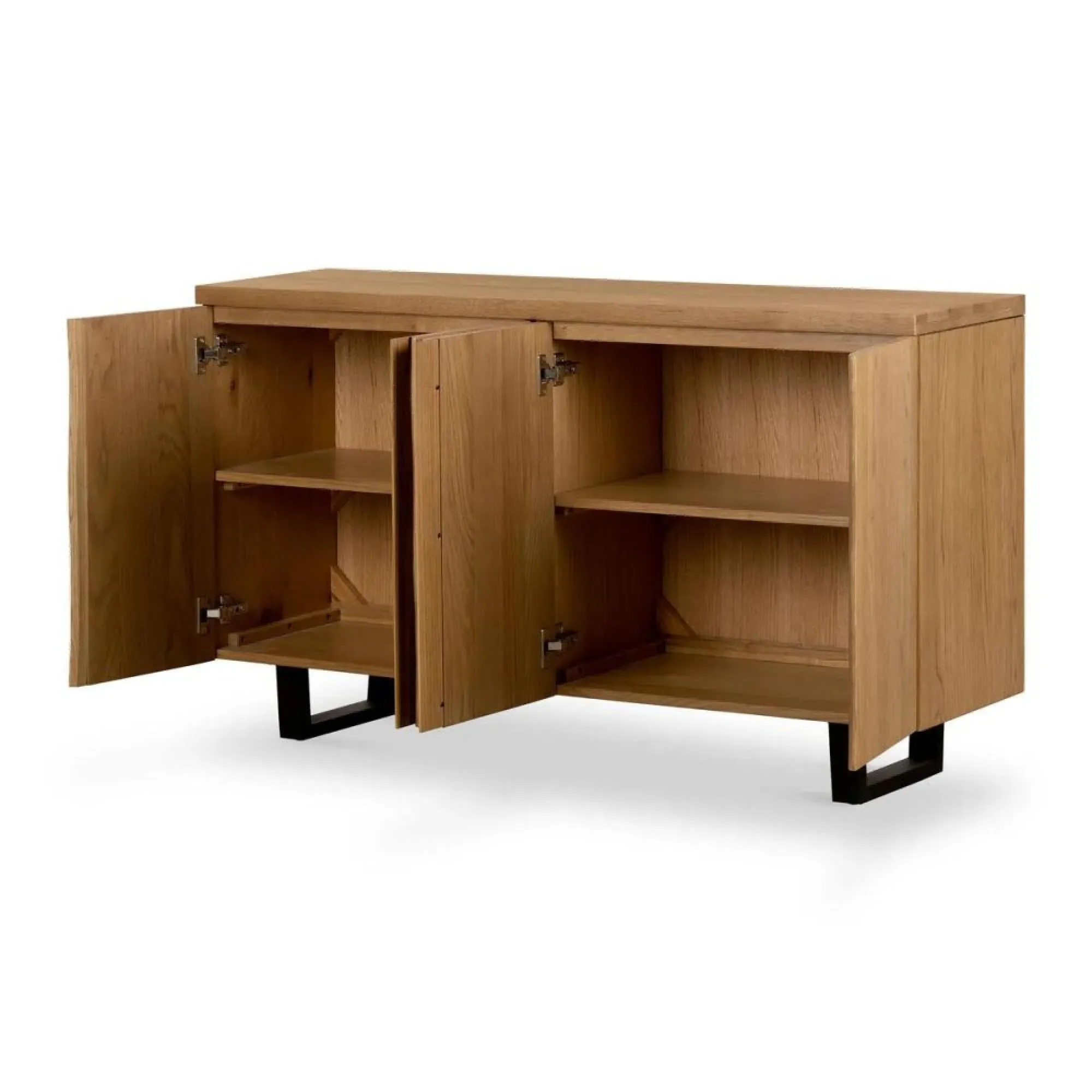 Jersey Industrial 4 Door Large Sideboard - Waxed Oak