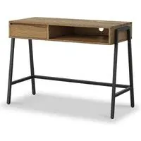 Jersey Oak 1 Drawer Office Desk - Waxed Oak, Black
